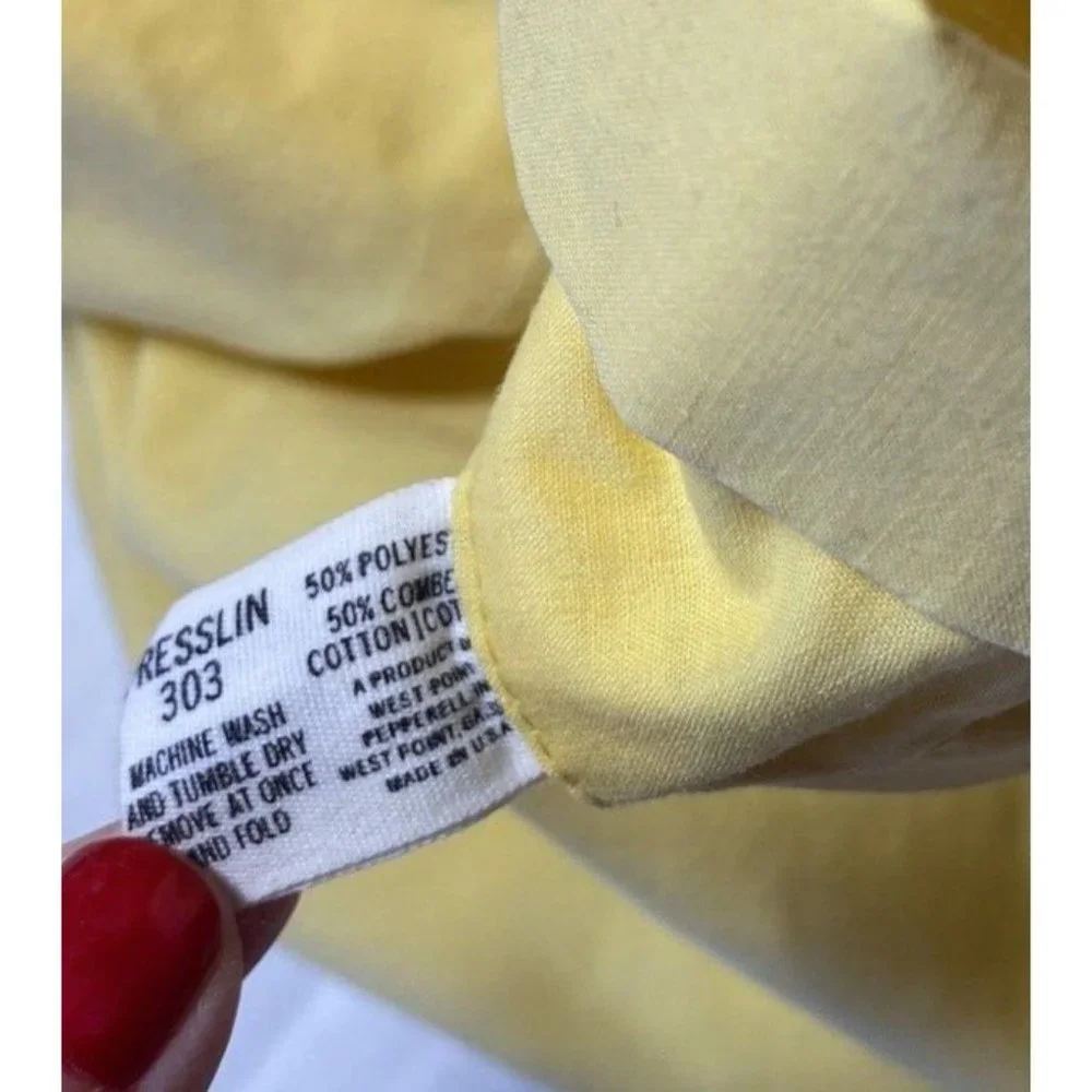 Vintage Martex & Hanae Mori Pillowcase 1970s Yellow Butterfly Signed King Sham